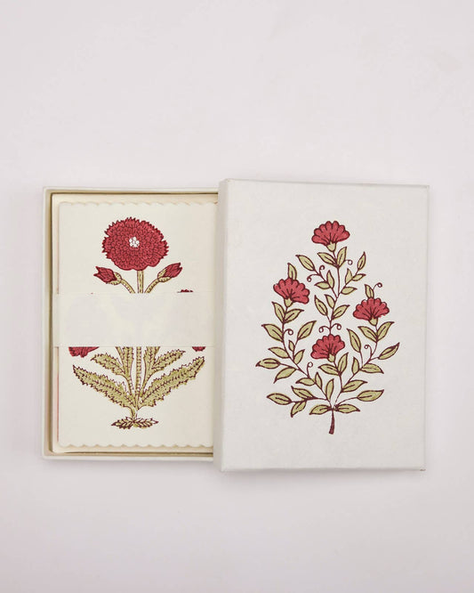 Boxed Artisan Notecard Set - Malika Scarlet