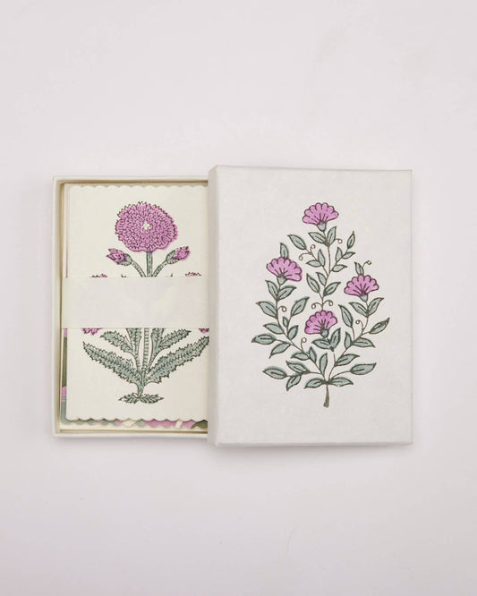 Boxed Artisan Notecard Set - Malika Lilac