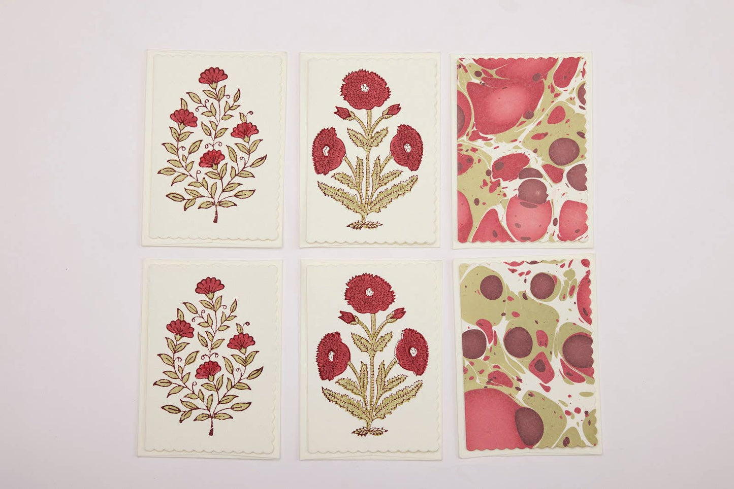 Boxed Artisan Notecard Set - Malika Scarlet