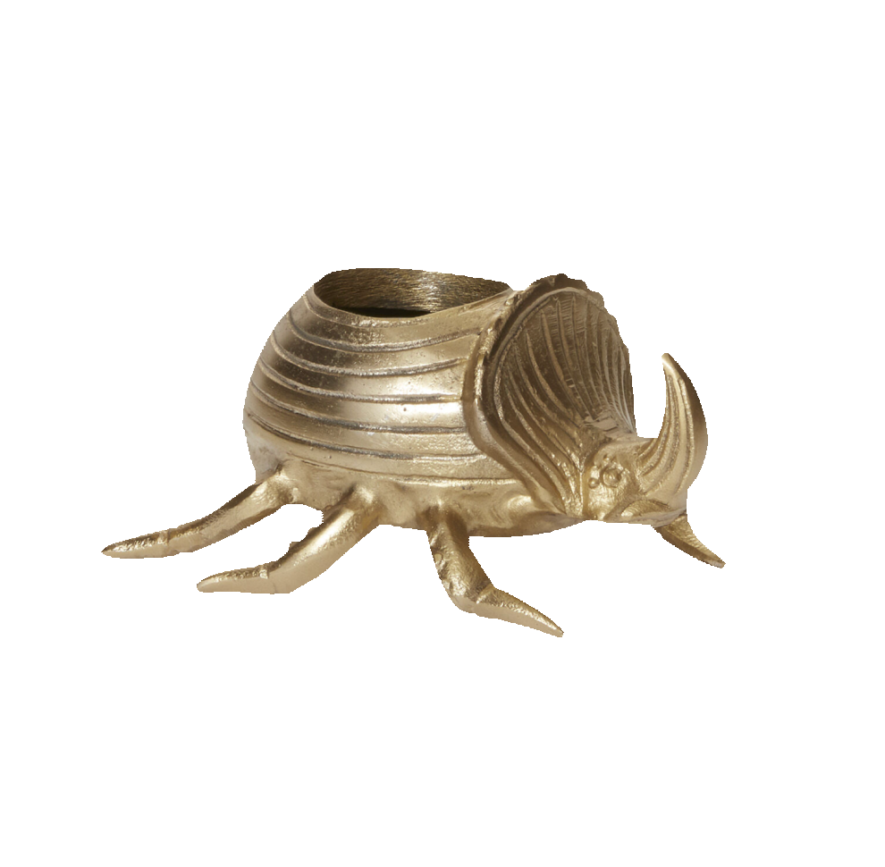 Brass Scarab Pot