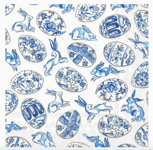 Blue and White Eggs Cocktail Napkin