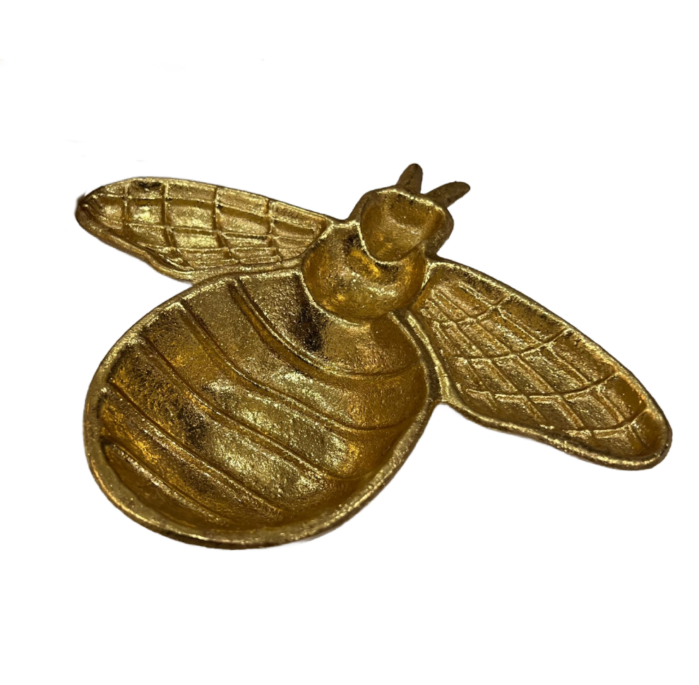 Gold Cast Iron Bee Dish