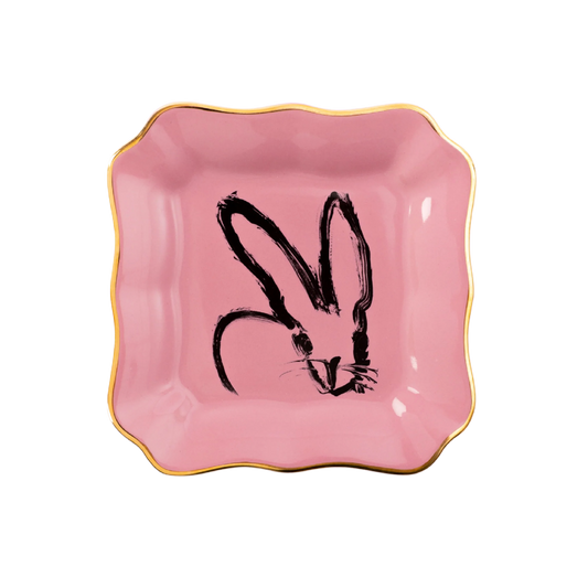 Hunt Slonem |Pink Bunny Portrait Plate