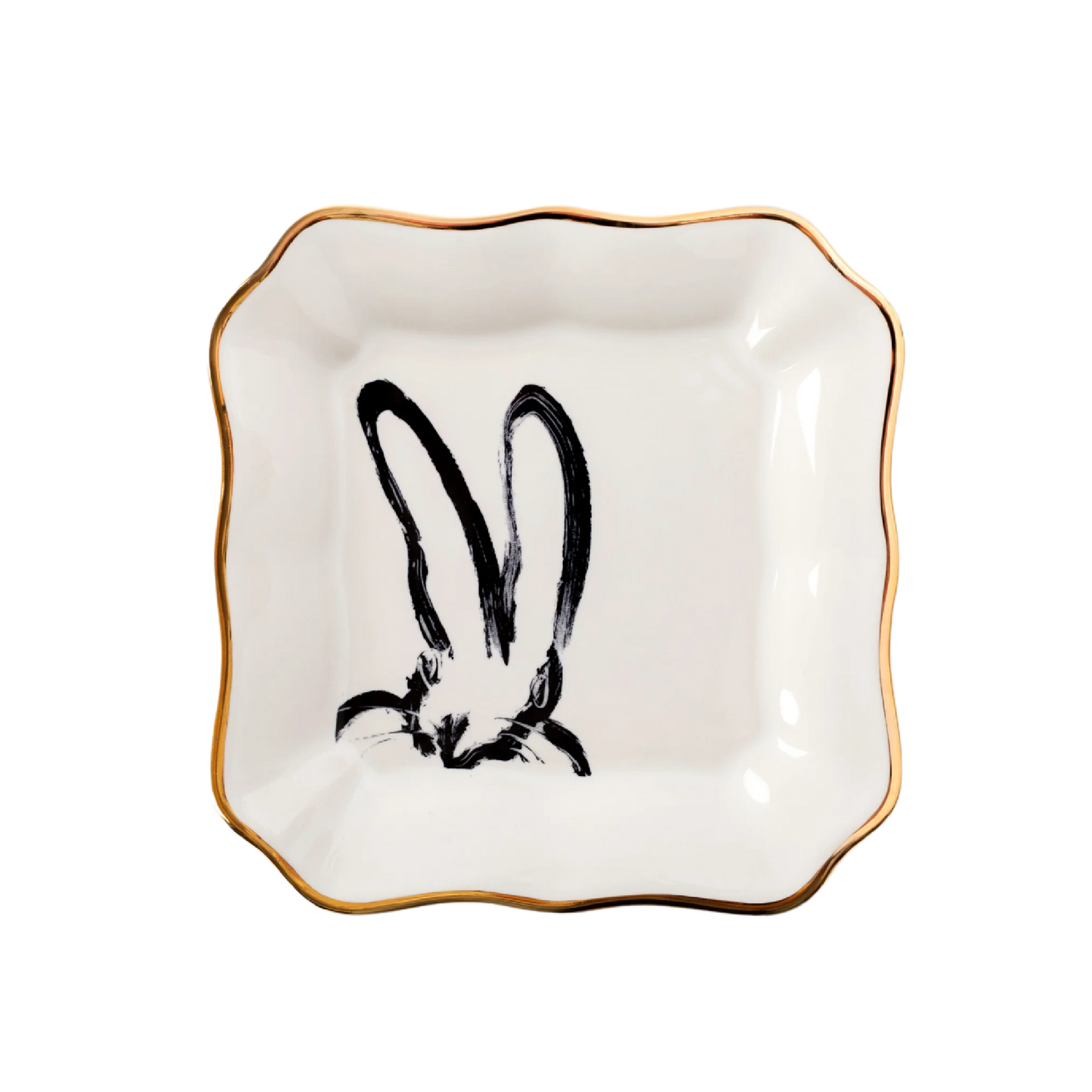 Hunt Slonem | White Bunny Portrait Plate