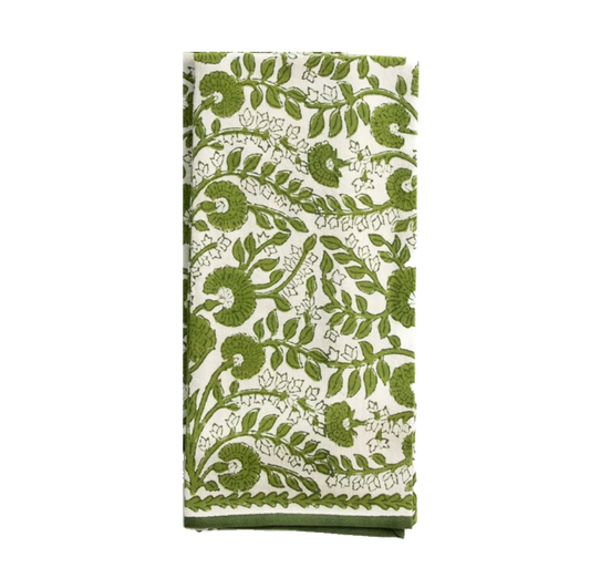 Cactus Flower Green Tea Towel