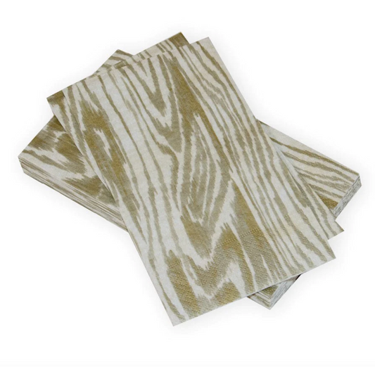 Woodgrain Silver & Gold Caspari Guest Towel Napkin