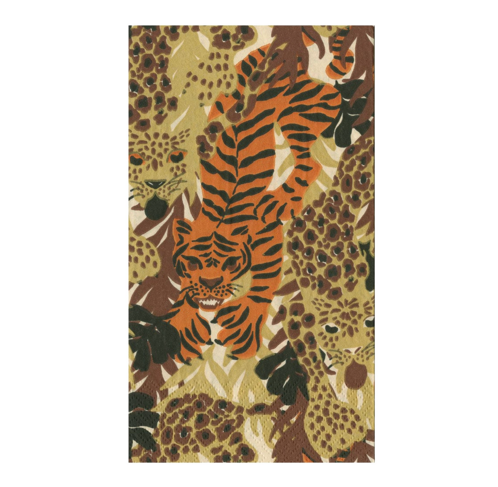 Wild Cats Caspari Guest Towel Napkin