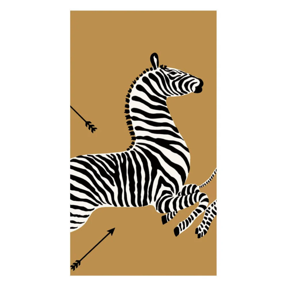 Zebra Gold Caspari Guest Towel Napkin