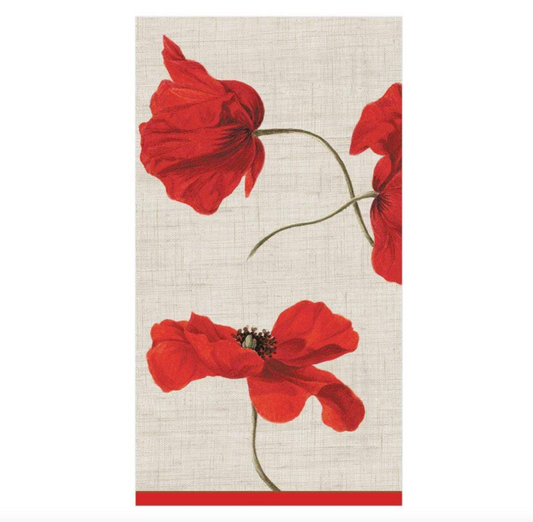 Dancing Poppies Caspari Guest Towel Napkin