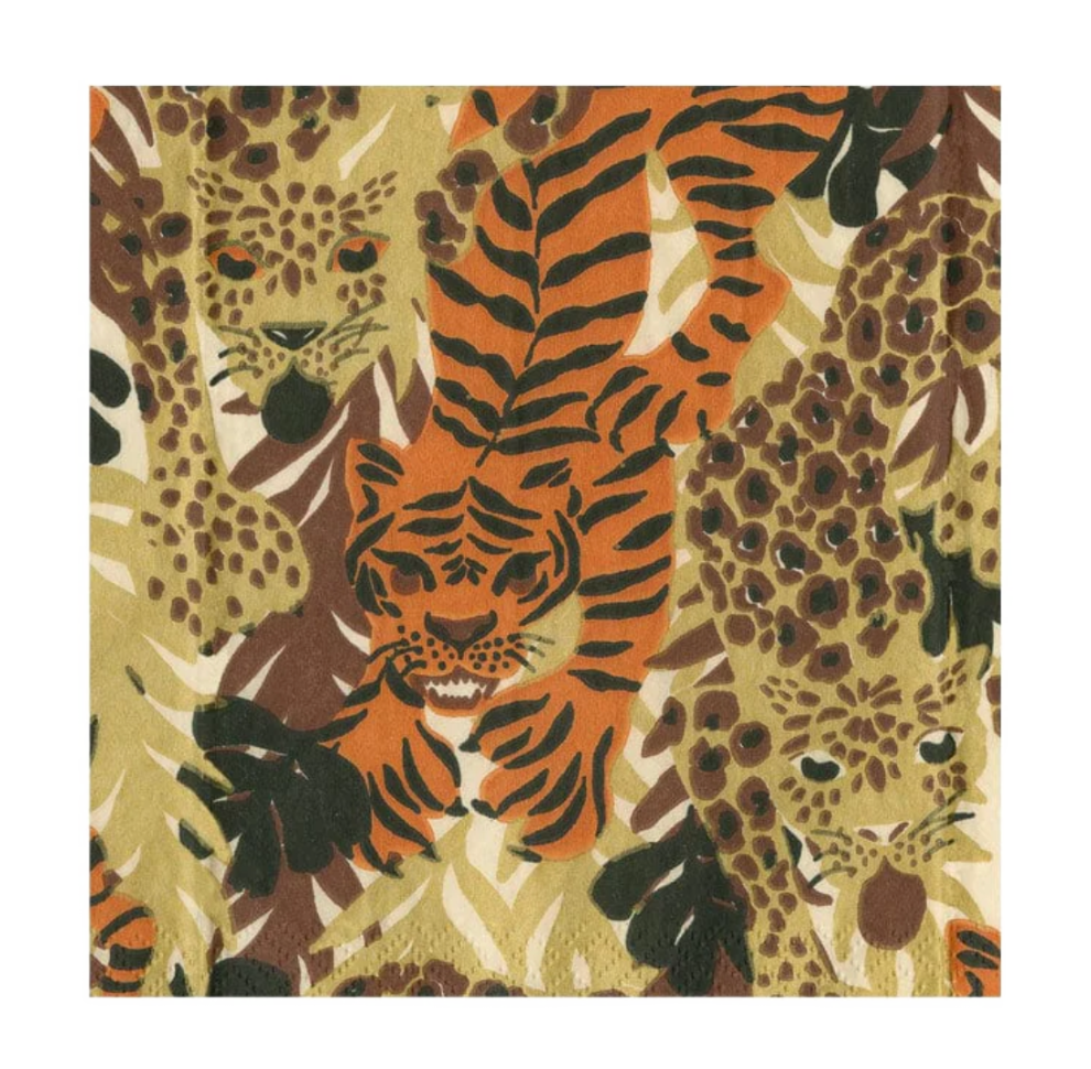 Wild Cats Caspari Cocktail Napkin