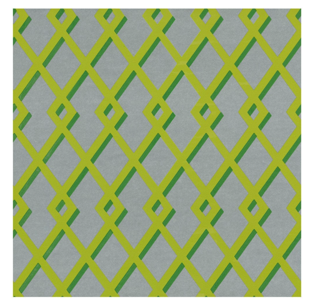 Trellis Green/Silver Wrapping Paper