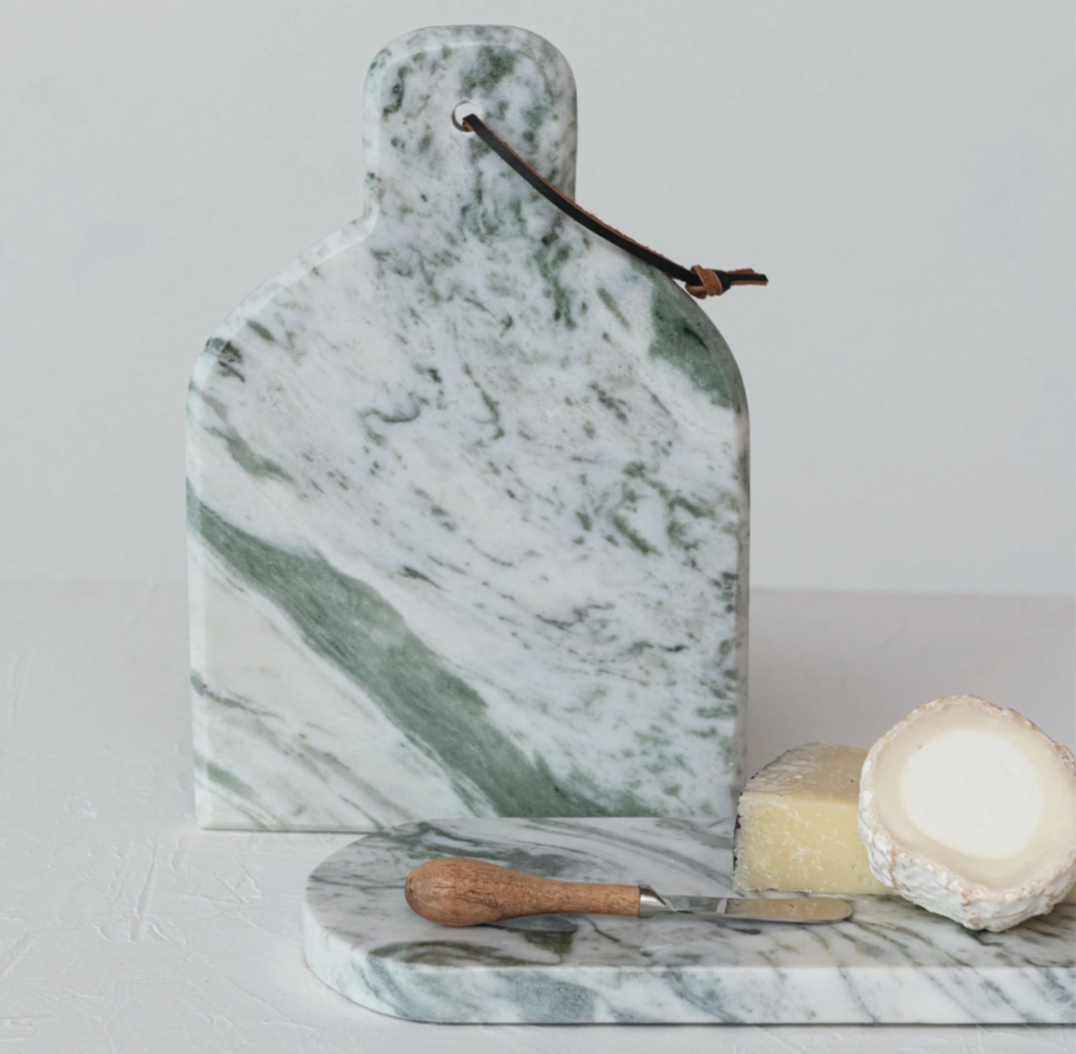 Marble Cheese/Cutting Board w/ Canape Knife