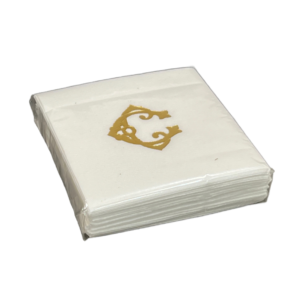 (C) Initial Linun Beverage Napkins - 20 per pack