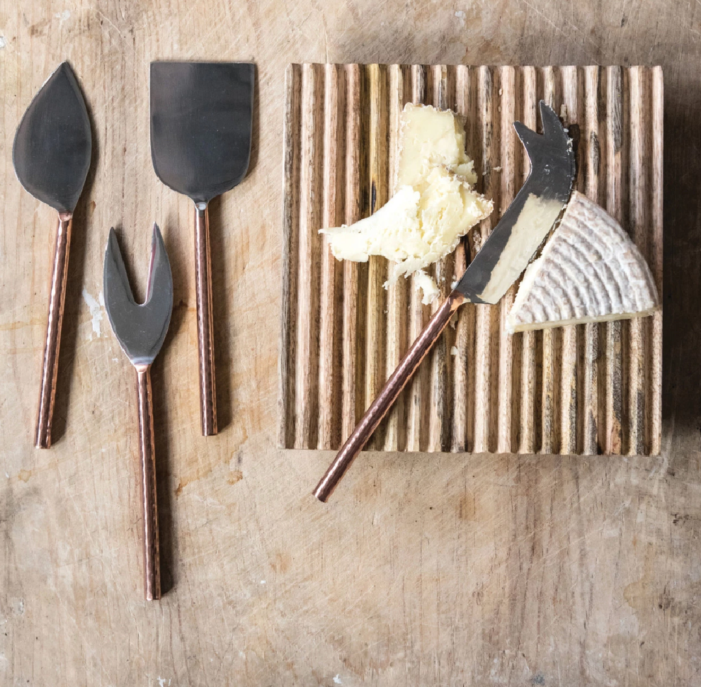 Copper Cheese Knives set of 4