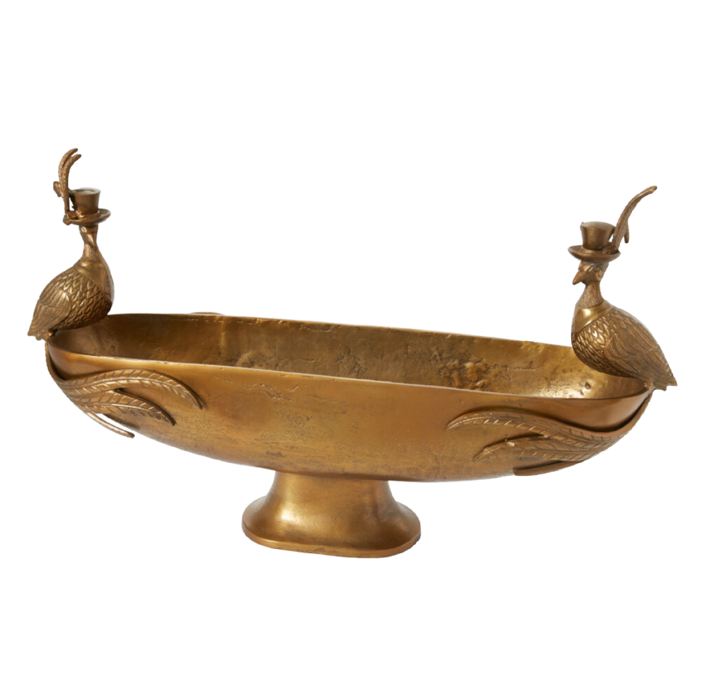 Brass Peacock Footed Boat *PICKUP ONLY*