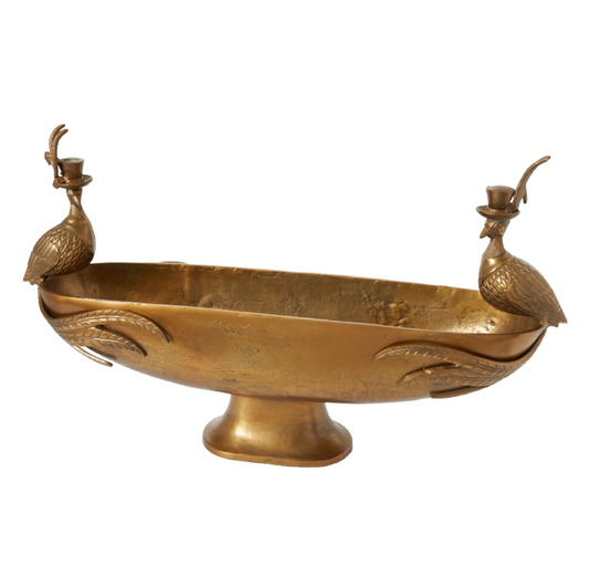 Brass Peacock Footed Boat *PICKUP ONLY*