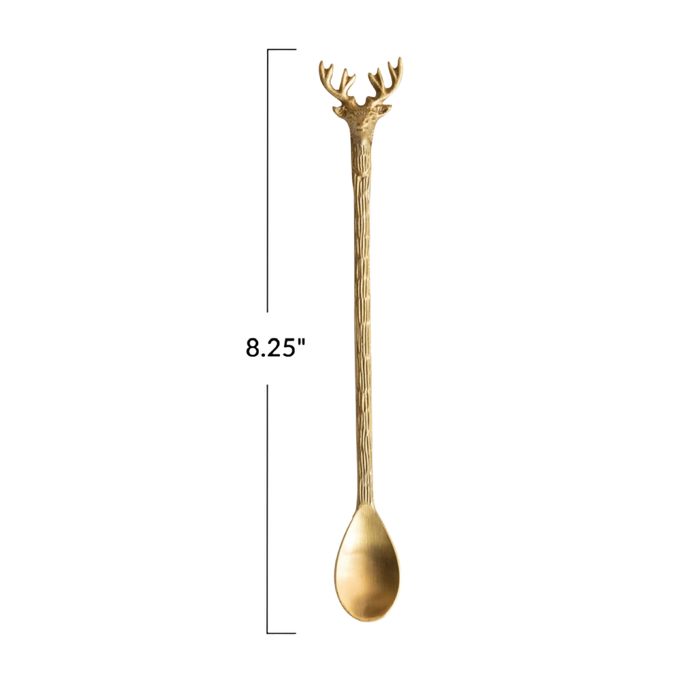 Brass Deer Cocktail Spoon