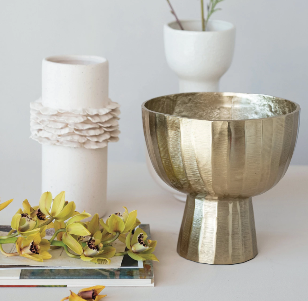 Gold Finish Footed Planter