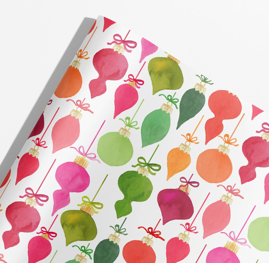 Retro Colorful Ornaments Wrapping Paper