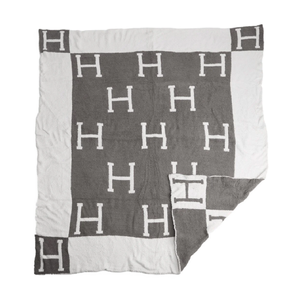 Grey H Cozy Blanket