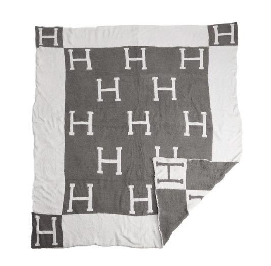 Grey H Cozy Blanket