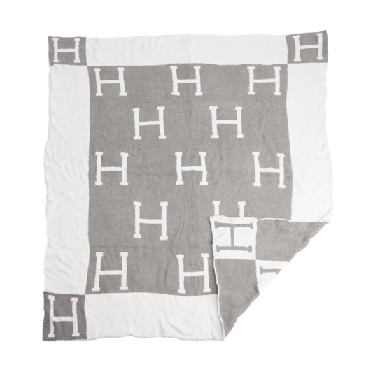 Grey H Cozy Blanket