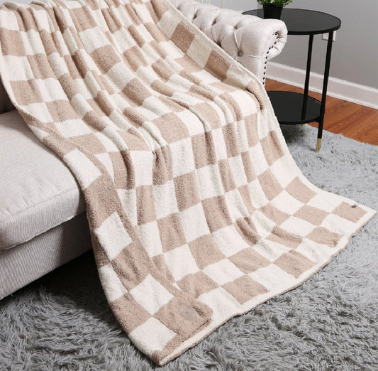 Beige Checker Blanket