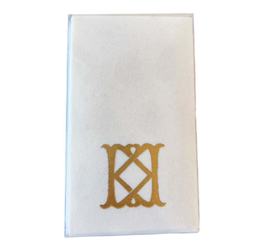 (K) Initial Linun Guest Napkins - 15 per pack