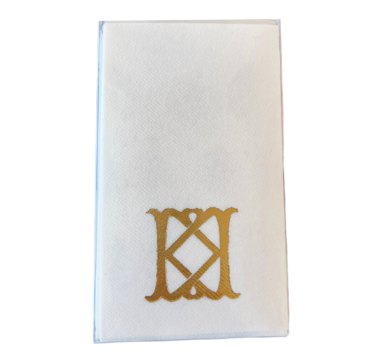 (K) Initial Linun Guest Napkins - 15 per pack