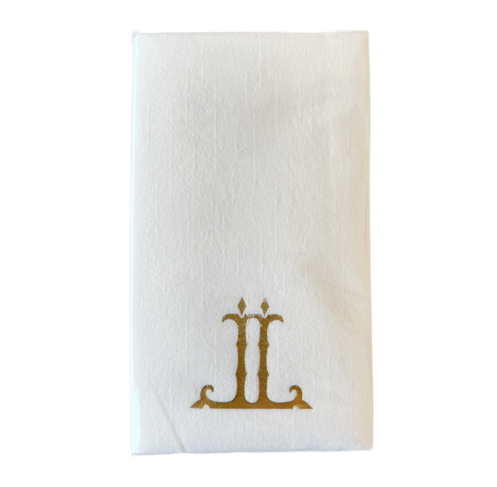 (L) Initial Linun Guest Napkins - 15 per pack