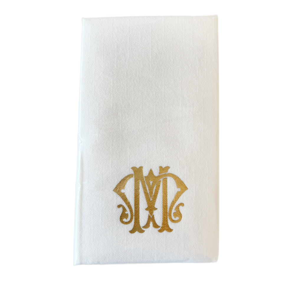 (M) Initial Linun Guest Napkins - 15 per pack