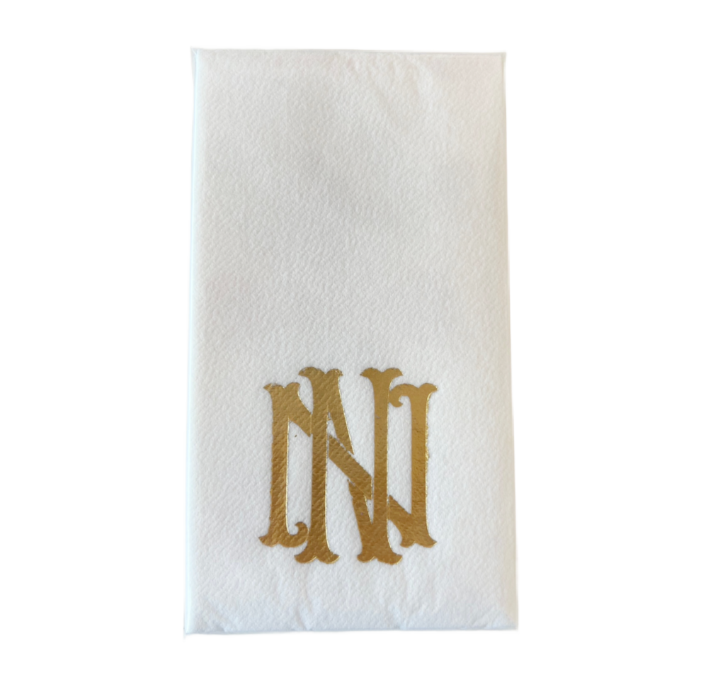 (N) Initial Linun Guest Napkins - 15 per pack