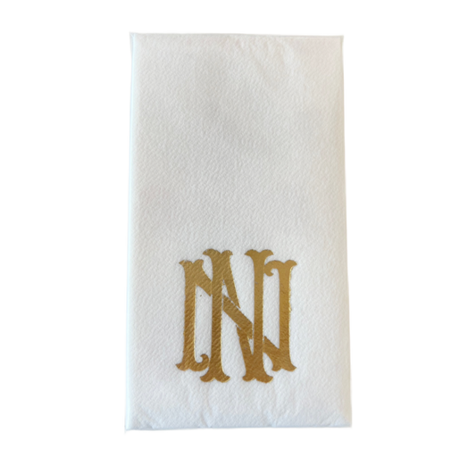 (N) Initial Linun Guest Napkins - 15 per pack