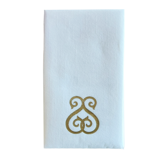 (S) Initial Linun Guest Napkins - 15 per pack