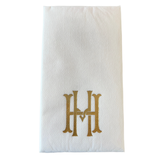 (H) Initial Linun Guest Napkins - 15 per pack