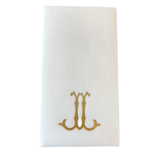 (J) Initial Linun Guest Napkins - 15 per pack