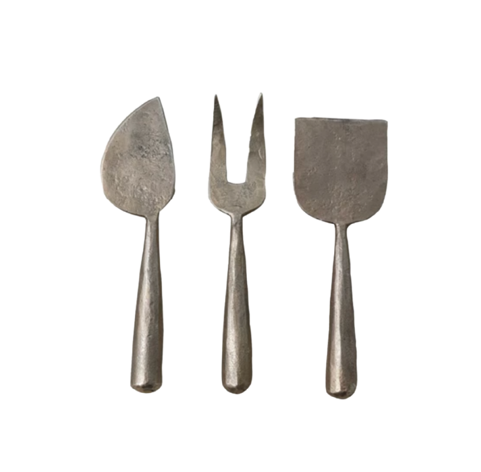 Hand-Forged Metal Cheese Servers, Set of 3