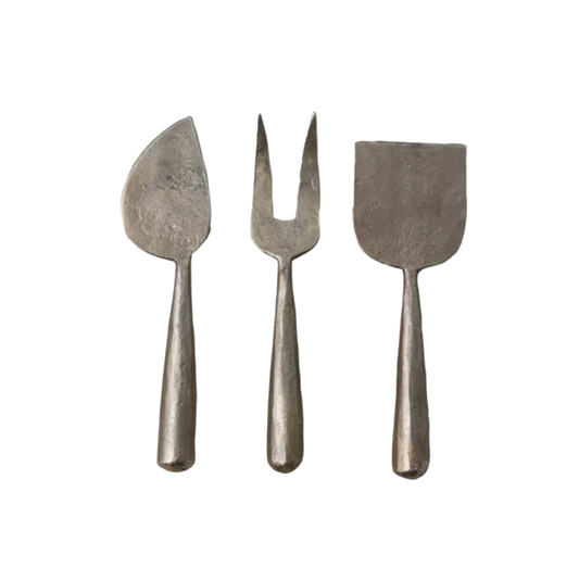 Hand-Forged Metal Cheese Servers, Set of 3