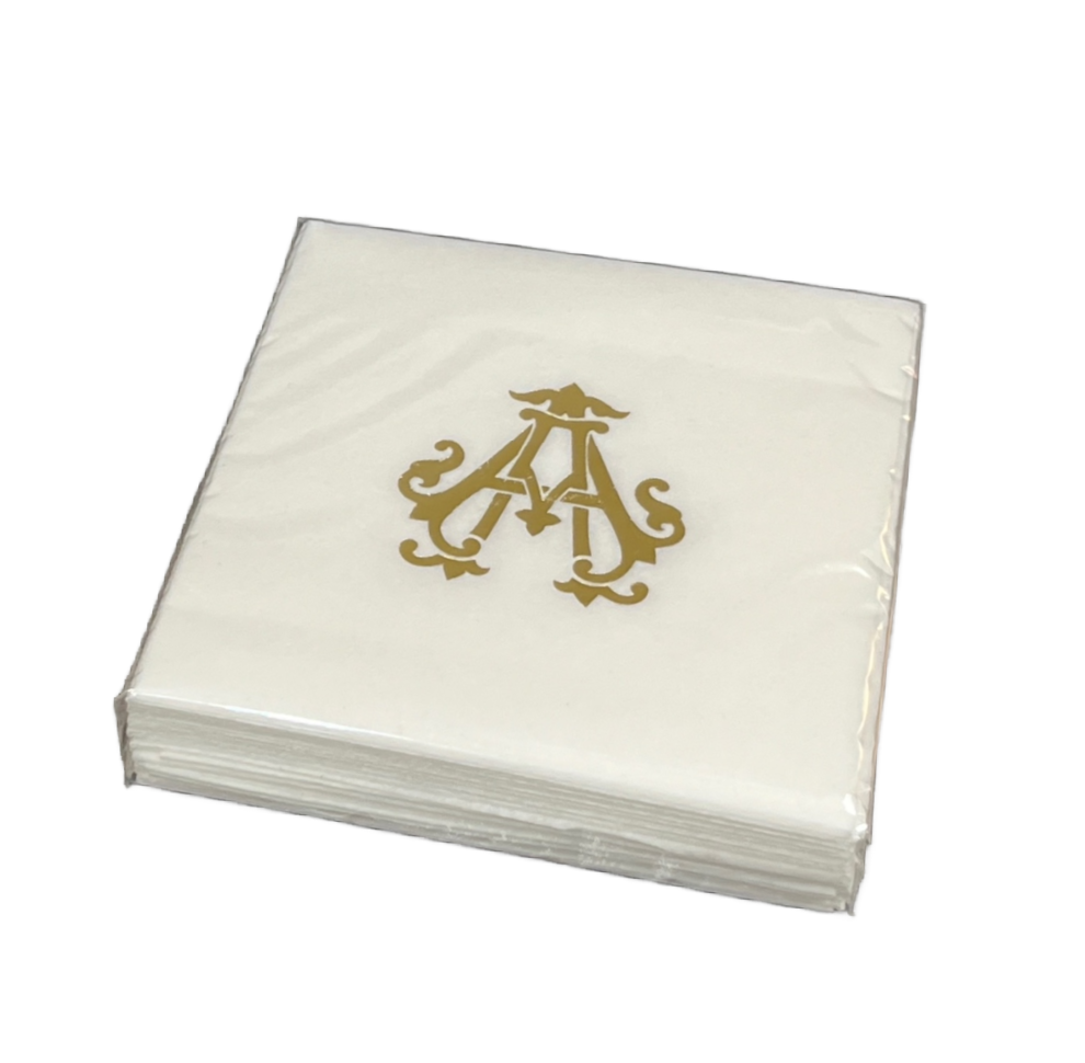 (A) Initial Linun Beverage Napkins - 20 per pack