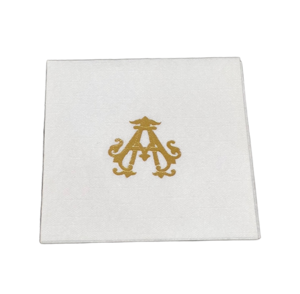 (A) Initial Linun Beverage Napkins - 20 per pack