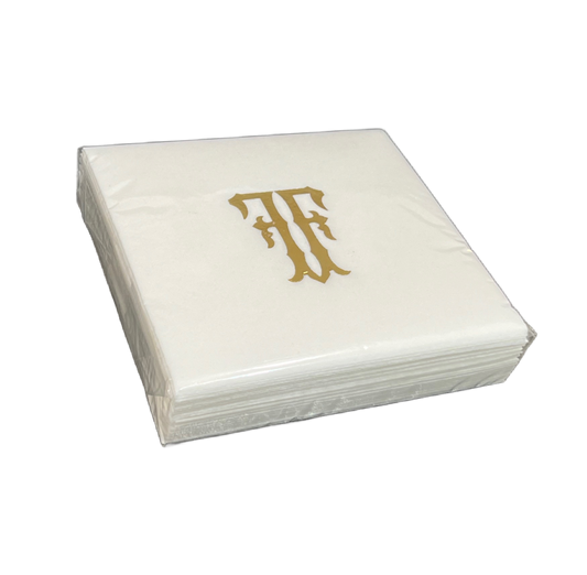 (F) Initial Linun Beverage Napkins - 20 per pack