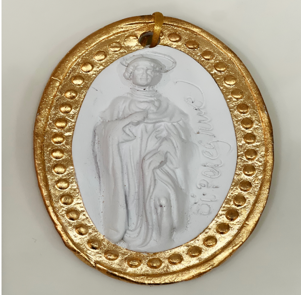 Saint Peregrine Medal w/Gold Edge