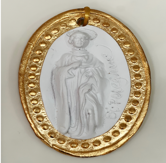 Saint Peregrine Medal w/Gold Edge