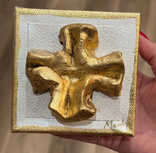 Gold Cross 4x4 Canvas