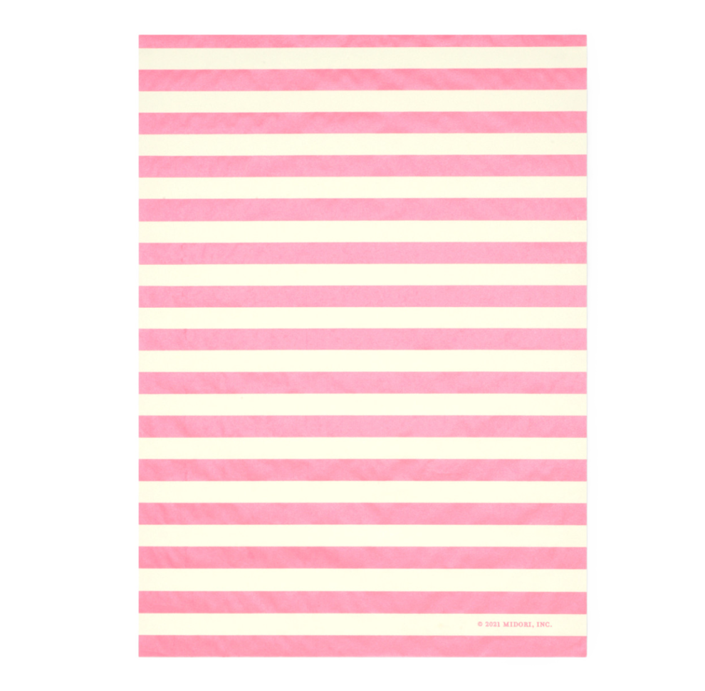 Stripes Cream/Pink Metallic Wrap Sheets