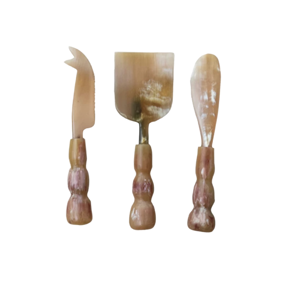 Natural Horn Cheese Servers, Set of 3