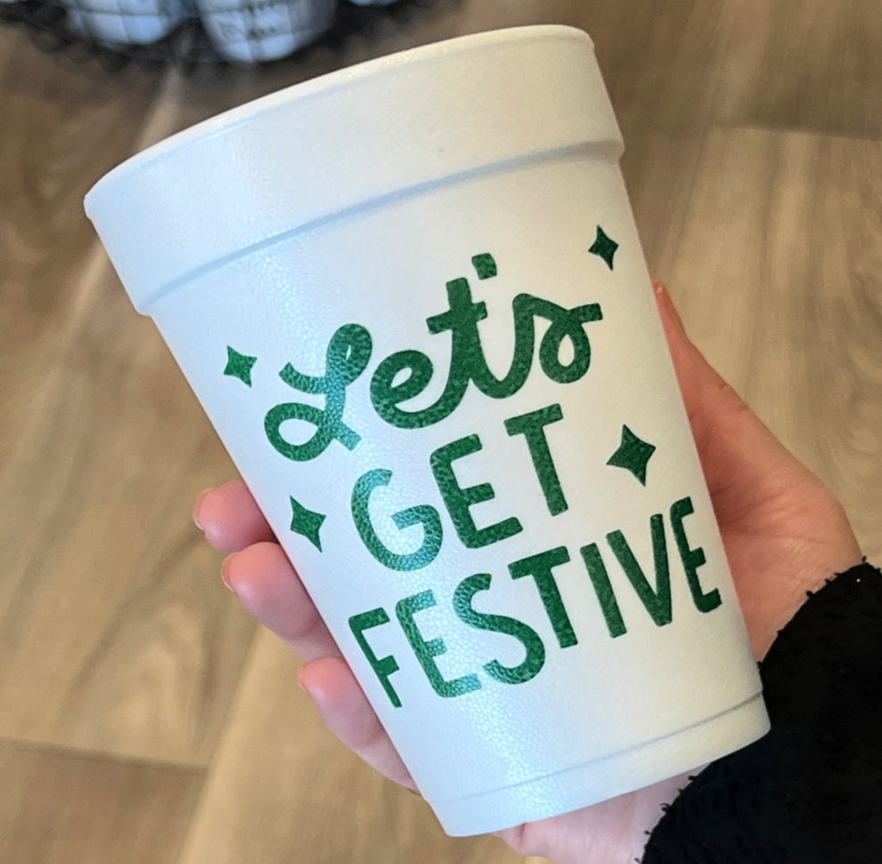 Let's Get Festive 16oz Foam Cups