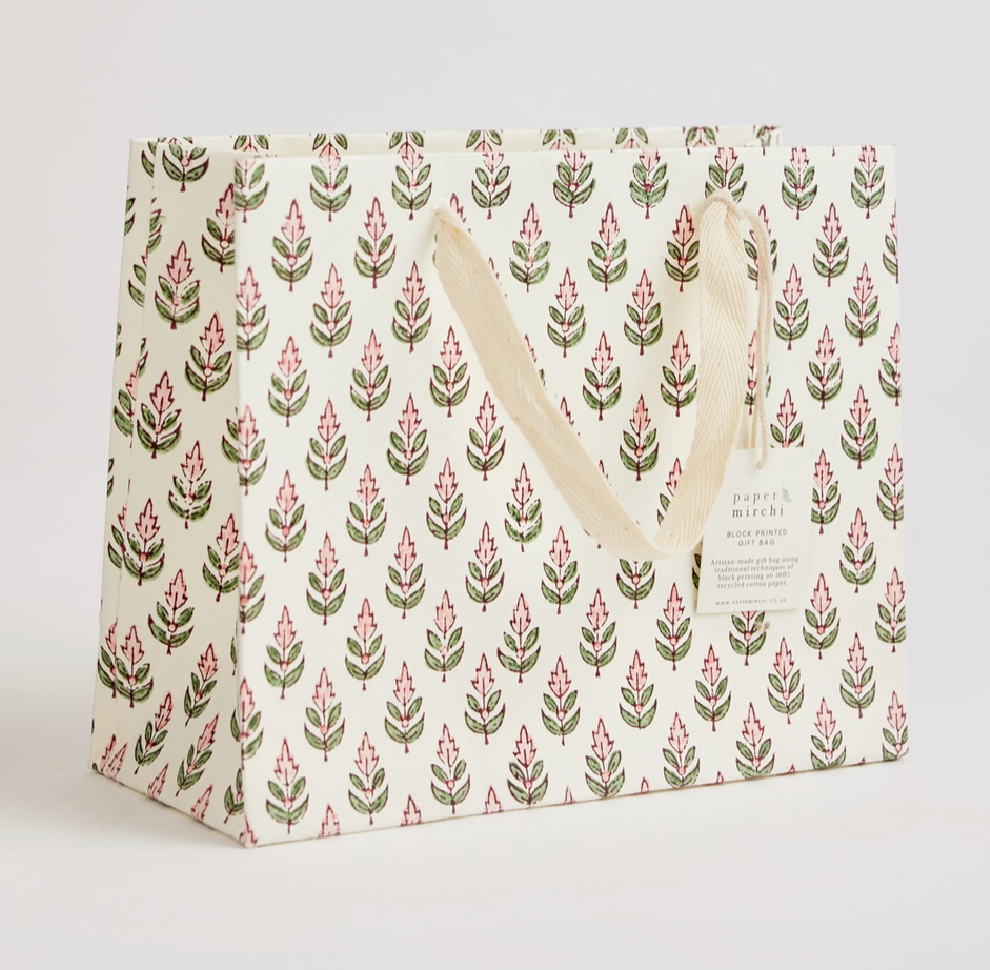 Medium Hand Block Printed Gift Bag