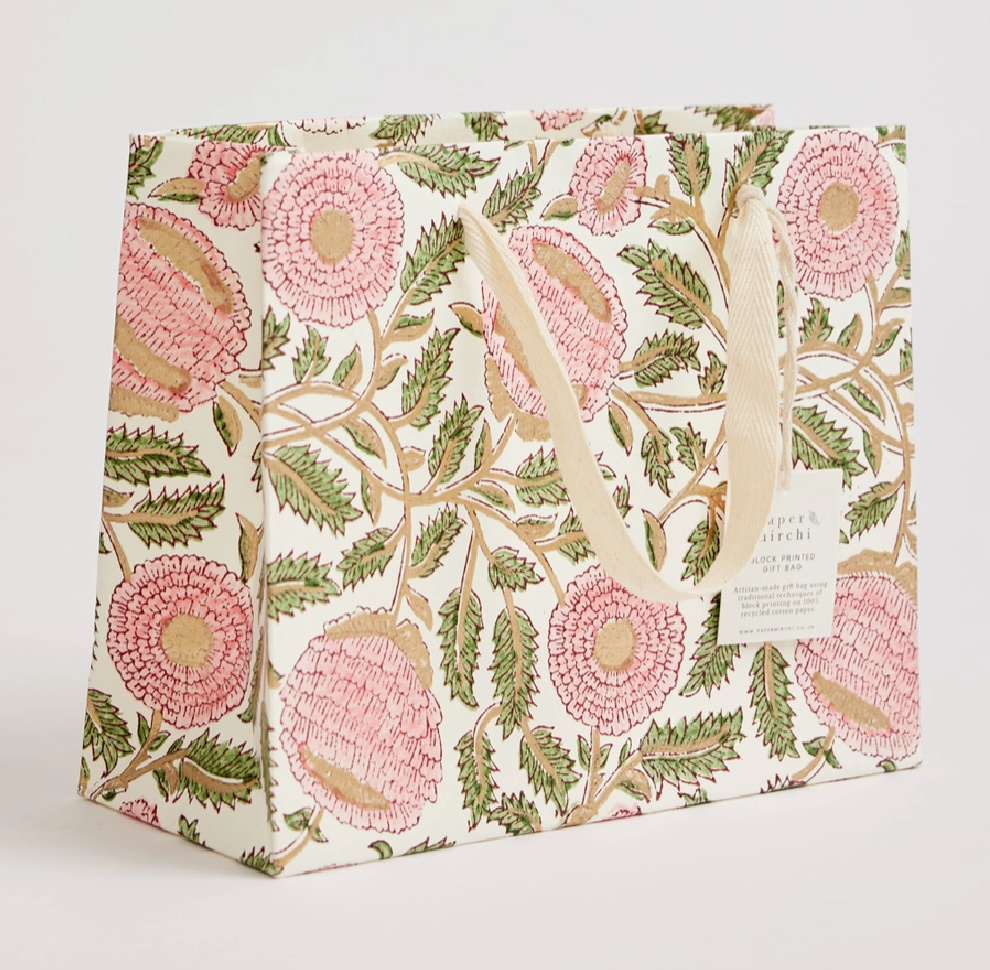 Medium Hand Block Printed Gift Bag