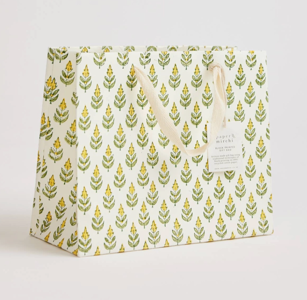 Medium Hand Block Printed Gift Bag